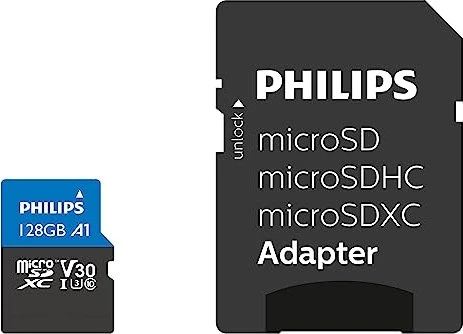 Philips Ultra Pro R100/W45 128GB Kit, UHS-I U3, A1, Class 10