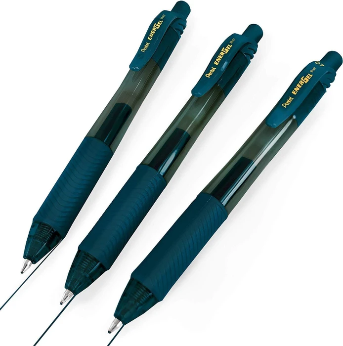Pentel EnerGel X BL107 0.7mm/0.35mm Gelroller marineblau/transparent, 3er-Pack