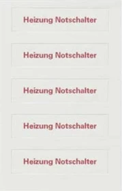 Siemens DELTA style Beschriftungsfeldeinlage für Wippe HEIZUNGS-Notschalter