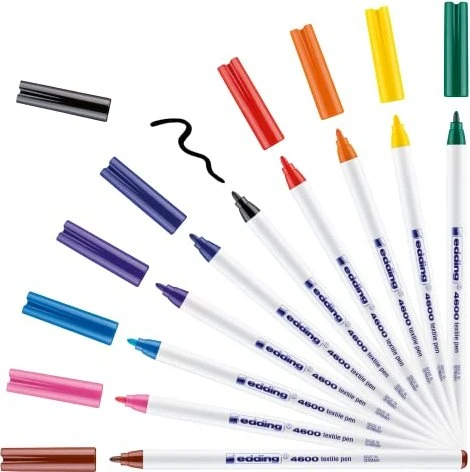 edding 4600 Textilmarker Basic sortiert, 10er-Set