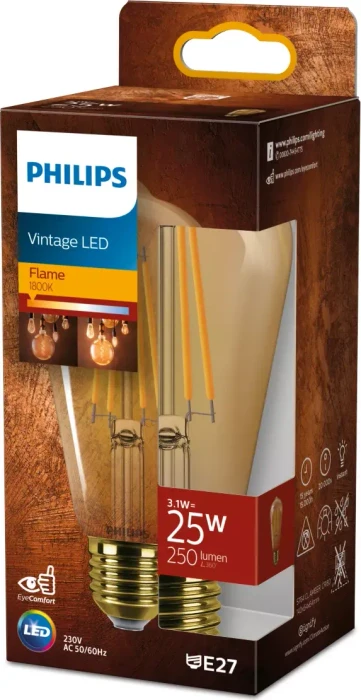 Philips LED ST64 25W E27 NDSRT Amber 1PF 3.1W/818