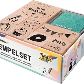 Folia Stempelset Happy Birthday, braun