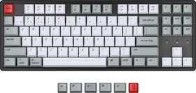 Keychron K8/K8 Pro OEM Dye-Sub Keycap-Set Retro Mac, Kunststoff (PBT), Retro Mac, rot/grau/weiß, 93 Tasten (87+6), ANSI-US
