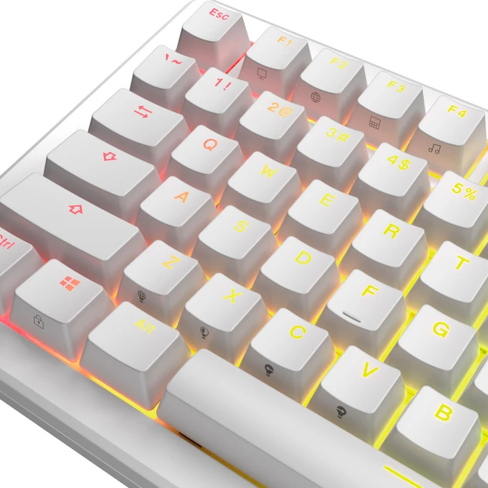 Glorious GPBT Backlit Keycaps, Kunststoff (PBT), weiß, 130 Tasten, ANSI-US