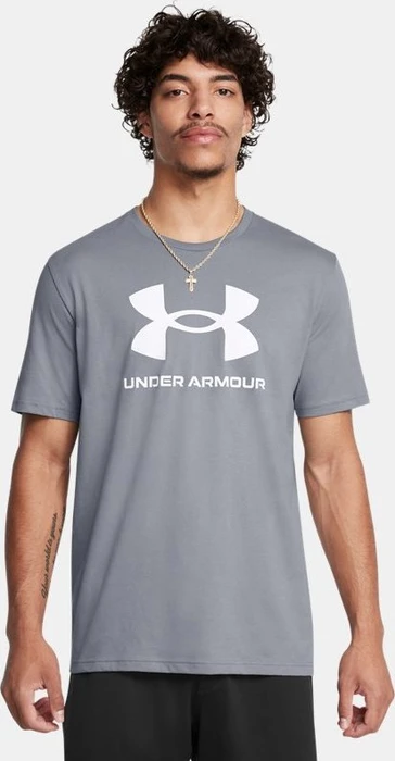 Under Armour Logo Funktionsshirt kurzarm steel/white (Herren)