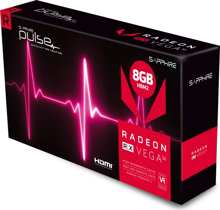 Sapphire Pulse Radeon RX Vega 56, 8GB HBM2, HDMI, 3x DP, full retail