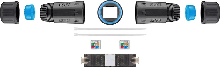 Wentronic Goobay Verbinder für Netzwerkkabel, Cat6a UTP Modularstecker, Outdoor
