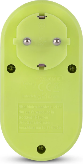 Entac Steckdosenadapter mit 2x USB-A, 1-fach, Lime