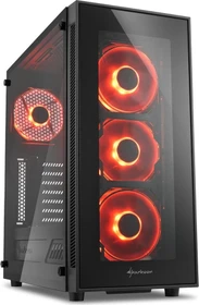 Sharkoon TG5, Lüfter LED rot, Glasfenster