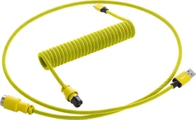 CableMod Pro Coiled Keyboard Cable USB Micro-B auf USB-A, Tastaturkabel (Spiral-Textilkabel), 1.5m, Dominator Yellow