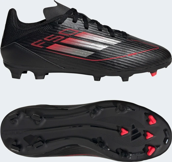adidas F50 League FG/MG core black/iron metallic/lucid red (Junior)