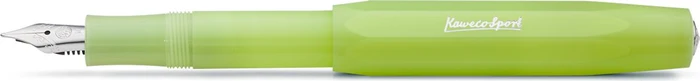 Kaweco Frosted Sport fine lime transparent, rechte Hand, breit