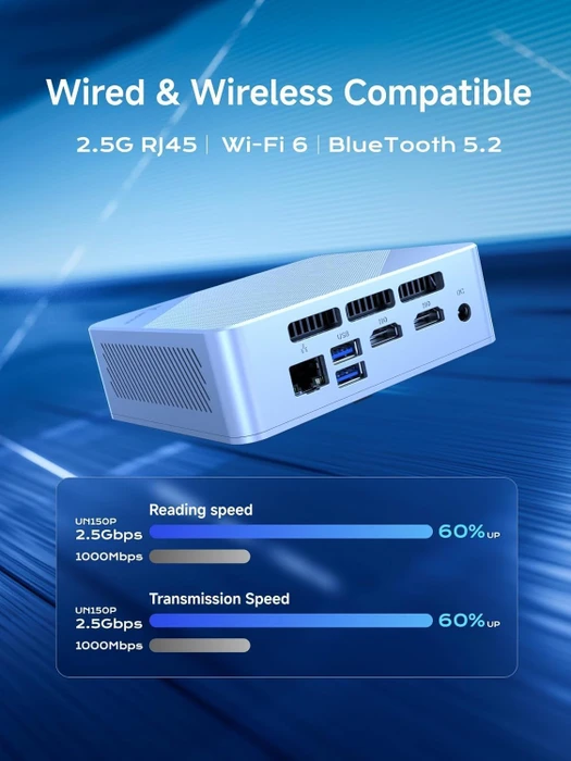 Minisforum UN150P, N150, 16GB RAM, 512GB SSD
