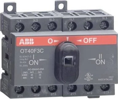 ABB Lastumschalter 3-polig 40A m. schwarzem Knebelgriff I-0-II