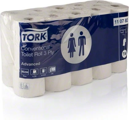 Tork T4 Advanced Toilettenpapier 3-lagig weiß, 30 Rollen