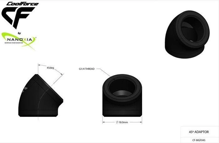 Nanoxia CF1 45° Adapter G1/4" auf G1/4"