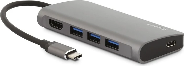 LMP USB-C Video Hub, 5-Port, USB-C 3.0 [Stecker], space gray