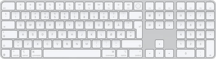 Apple Magic Keyboard mit Touch ID und Ziffernblock für Mac mit Apple Chip (USB-C), weiß/silber, USB/Bluetooth, NO