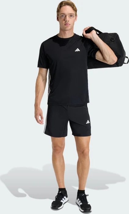 adidas Workout Essentials Base 3 Stripes Hose kurz schwarz/weiß (Herren)
