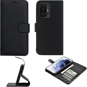 Case FortyFour No.11 für Xiaomi 11T/11T Pro Cross Grain Black