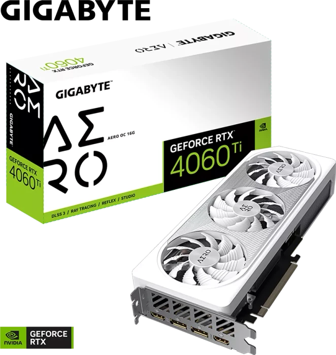 GIGABYTE GeForce RTX 4060 Ti Aero OC 16G, 16GB GDDR6, 2x HDMI, 2x DP
