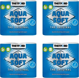 Thetford Aqua Soft Comfort+ Toilettenpapier 2-lagig weiß,     4 Rollen