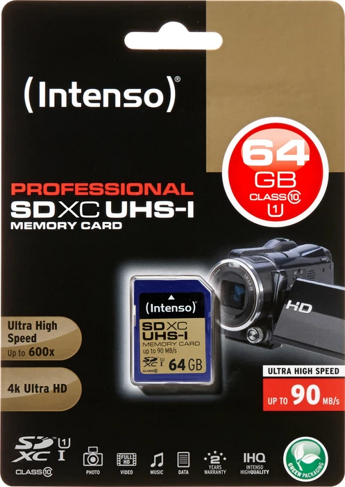 Intenso Professional R90 64GB, UHS-I U3, Class 10
