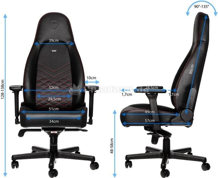 noblechairs Icon Gamingstuhl, schwarz/rot