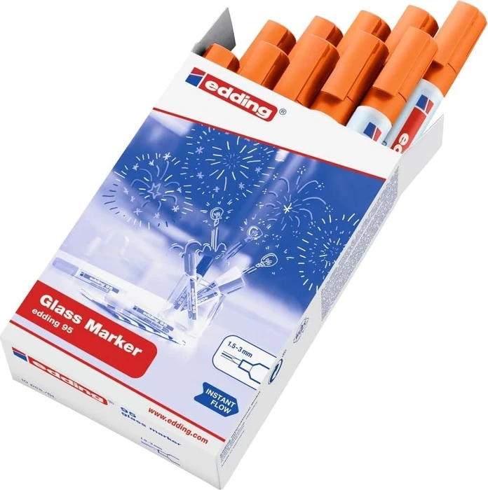 edding 95 Glasmarker orange, 10er-Pack