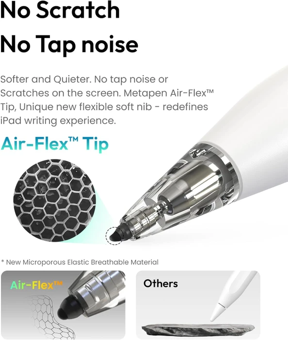 Metapen Air 8 Pro iPad Pencil mit Air-Flex-Spitze, weiß