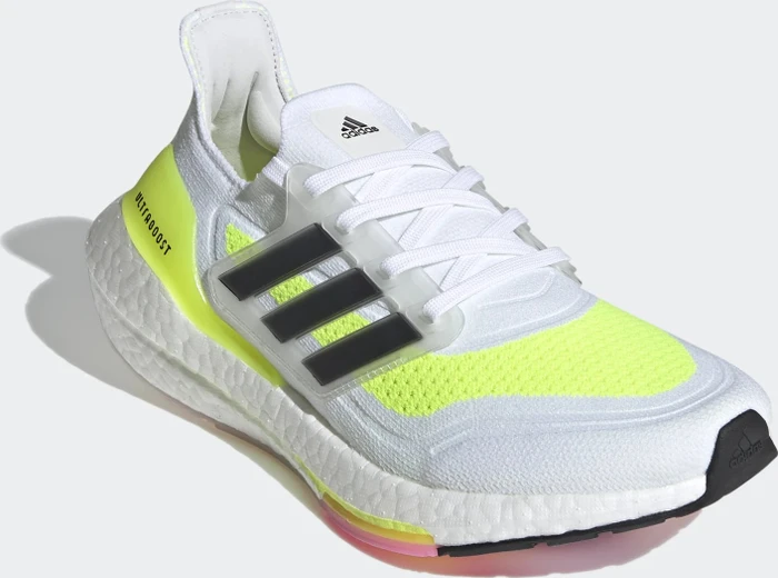 adidas Ultraboost 21 cloud white/core black/solar yellow (Damen)
