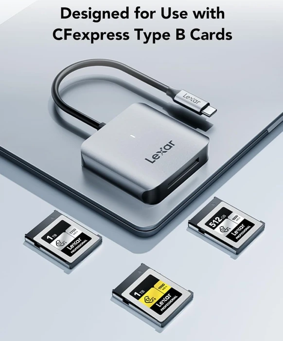 Lexar Professional CFexpress 2.0 Type B Single-Slot-Cardreader RW510, USB-C 3.1 [Stecker]