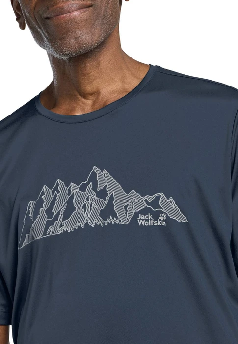 Jack Wolfskin Peak Graphic Funktionsshirt kurzarm new mountain midnight sky (Herren)