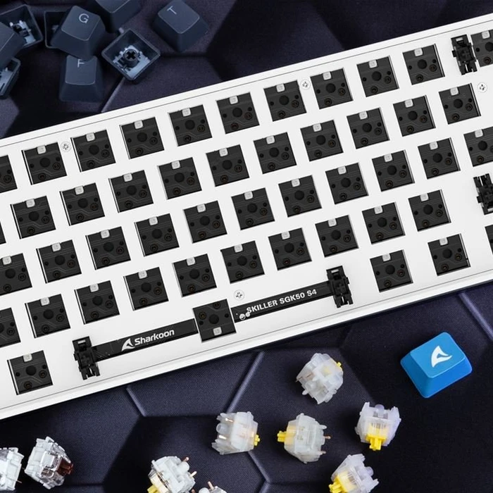 Sharkoon Skiller SGK50 S4 Barebone Gaming Tastatur, weiß, ISO