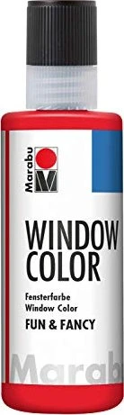 Marabu Window Color fun & fancy Malfarbe Glas/Porzellan, kirschrot, 80ml