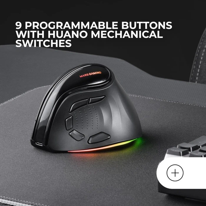 Mars Gaming MM-SK Ergonomic Wireless schwarz, USB/Bluetooth
