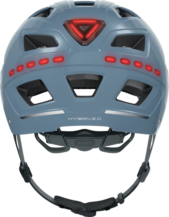 ABUS Hyban 2.0 LED Helm signal glacier shiny