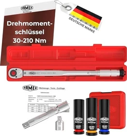 Famex 10886-3N Drehmomentschlüssel inkl. Werkzeugbox, 1/2"
