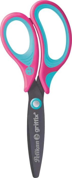 Pelikan griffix Schulschere, Universalschere, Rechtshänder, 140mm, türkis/rosa
