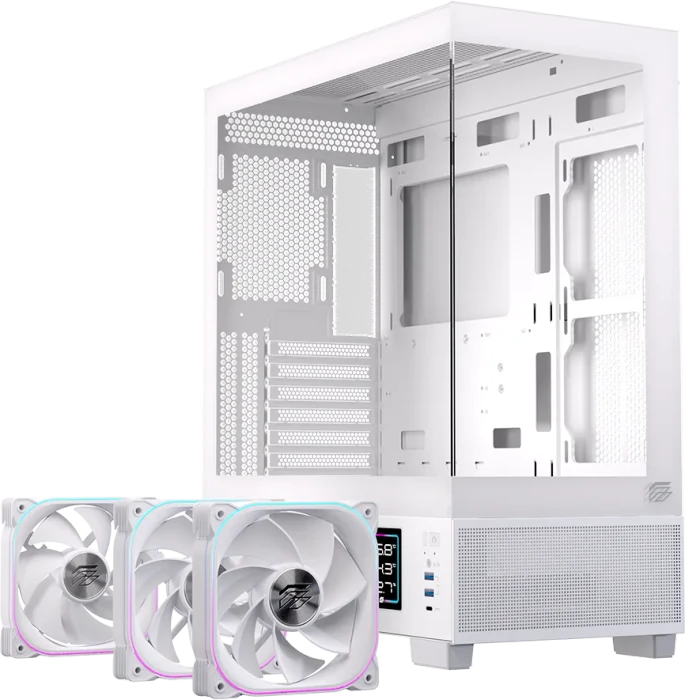 Einarex Prisma S501D RGB White, weiß, Glasfenster