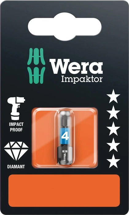 Wera 840/1 IMP DC SB Impaktor Innensechskant Bit 1/4", 4x25mm, 1 Stück