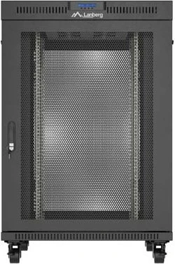 Lanberg 19" Rackschrank 22HE, LCD, freistehend, Flat Pack, V2, Gitternetztür, IP20, RAL 9004, 1200mm tief