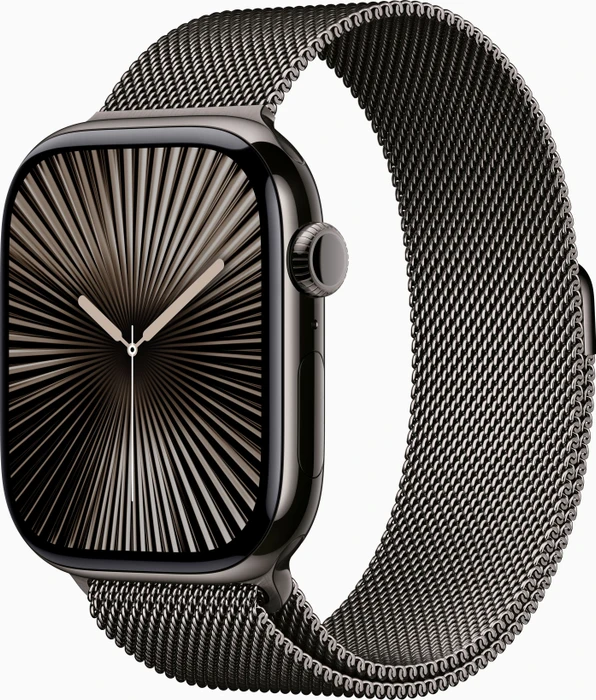 Apple Watch Series 10 (GPS + Cellular) 46mm Titan Schiefer mit Milanaise-Armband S/M Schiefer