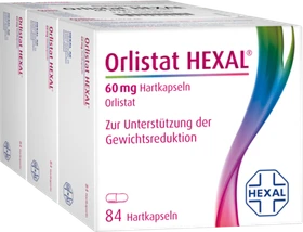 Hexal Orlistat 60mg Hartkapseln, 252 Stück (3x 84 Stück)