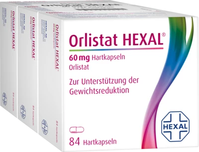Hexal Orlistat 60mg Hartkapseln, 252 Stück (3x 84 Stück)