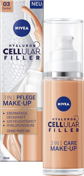 Nivea Hyaluron Cellular Filler 3in1 Pflege Make-Up 03 dunkel, 30ml
