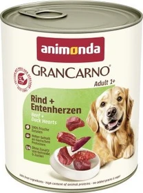animonda GranCarno Dose Fleisch pur Adult Rind und Entenherzen, 9.60kg (12x 800g)