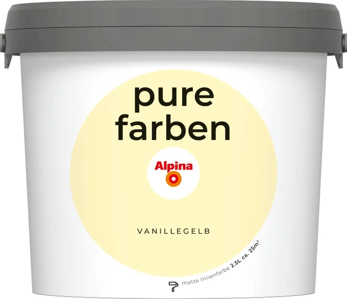 Alpina Farben Pure Farben Wandfarbe innen vanillegelb, 2.5l