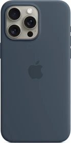 Apple Silikon Case mit MagSafe für iPhone 15 Pro Max sturmblau