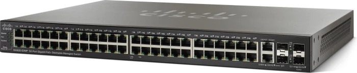 Cisco SG500 Rackmount Gigabit Managed Stacking Switch, 48x RJ-45, 2x RJ-45/SFP, 740W PoE+